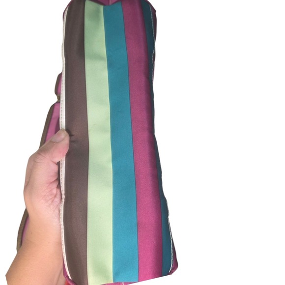 Coach Legacy Multi Color Stripe Tote Bag F0928-11089 Metallic Leather Trim - Picture 7 of 10